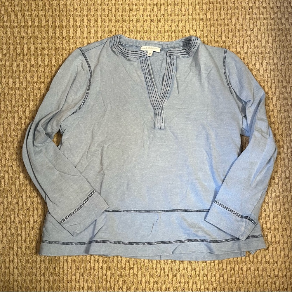 J. Jill Light Blue Long Sleeve Tunic Top